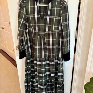 Tuckernuck Green & Black Plaid Maxi Dress